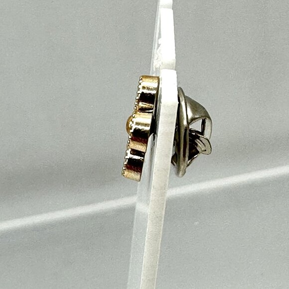 Black Gold Tone Flower Stud Lapel Pin Back Brooch Hat Costume Jewelry - Picture 6 of 8